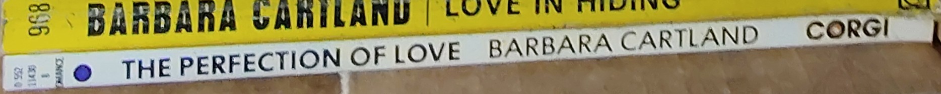 Barbara Cartland  THE PERFECTION OF LOVE spine of book image