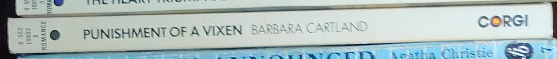 Barbara Cartland  PUNISHMENT OF A VIXEN spine of book image