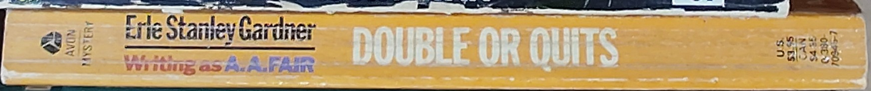 A.A. Fair  DOUBLE OR QUITS spine of book image
