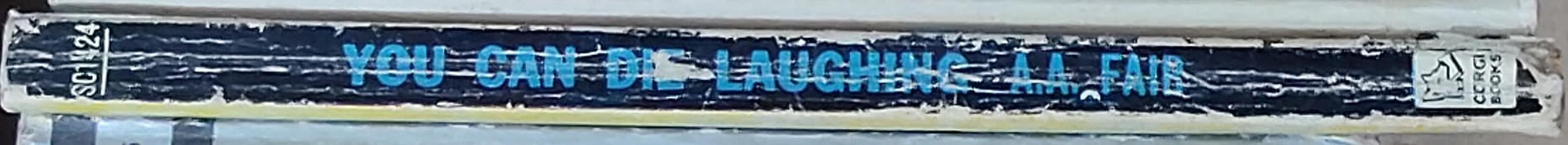 A.A. Fair  YOU CAN DIE LAUGHING spine of book image