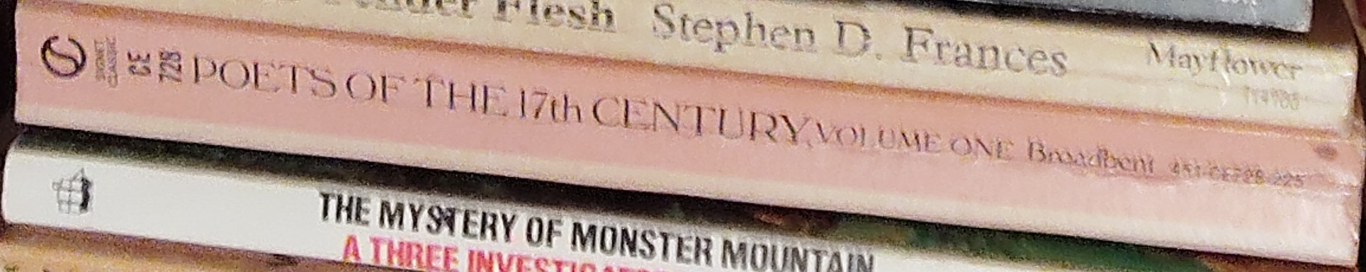 John Broadbent (edits) POETS OF THE 17th CENTURY. Volume One spine of book image