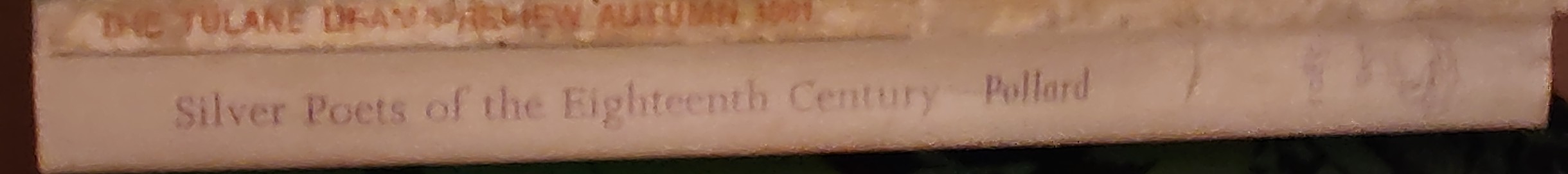 Arthur Pollard (edits) SILVER POETS OF THE EIGHTEENTH CENTURY spine of book image