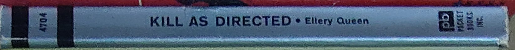 Ellery Queen  KILL AS DIRECTED spine of book image