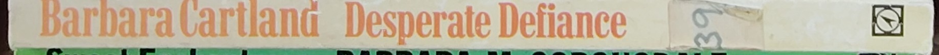 Barbara Cartland  DESPERATE DEFIANCE spine of book image