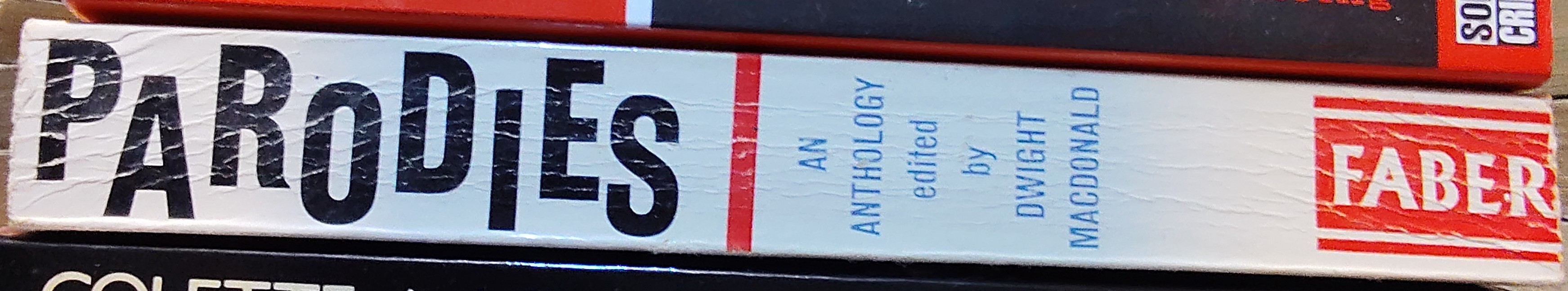 Dwight Macdonald (edits) PARODIES. An Anthology from Chaucer to Beerbohm and after spine of book image