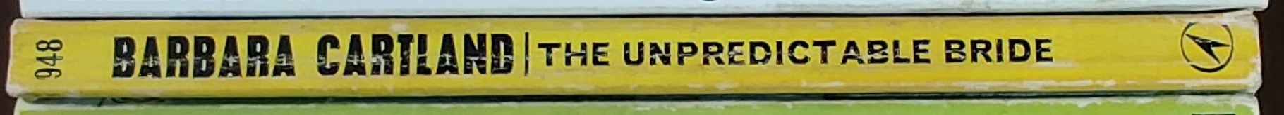 Barbara Cartland  THE UNPRIDICTABLE BRIDE spine of book image