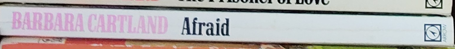 Barbara Cartland  AFRAID spine of book image