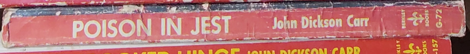 John Dickson Carr  POISON IN JEST spine of book image