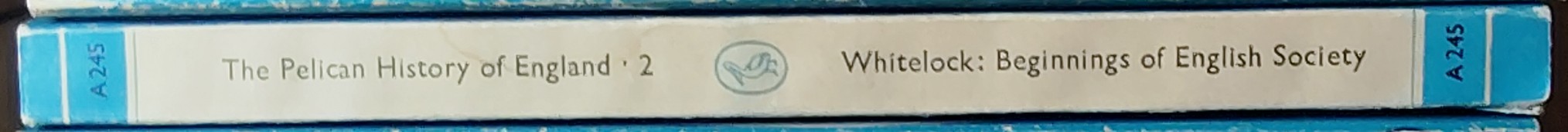 Dorothy Whitelock  THE BEGINNINGS OF ENGLISH SOCIETY (The Anglo-Saxon Period) spine of book image