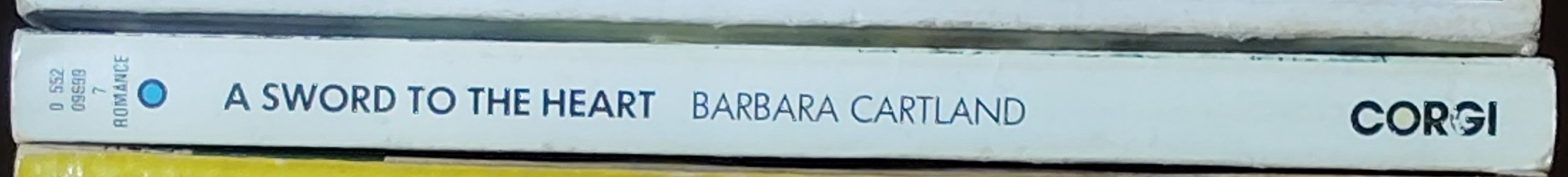 Barbara Cartland  A SWORD TO THE HEART spine of book image