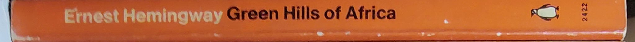 Ernest Hemingway  GREEN HILLS OF AFRICA spine of book image