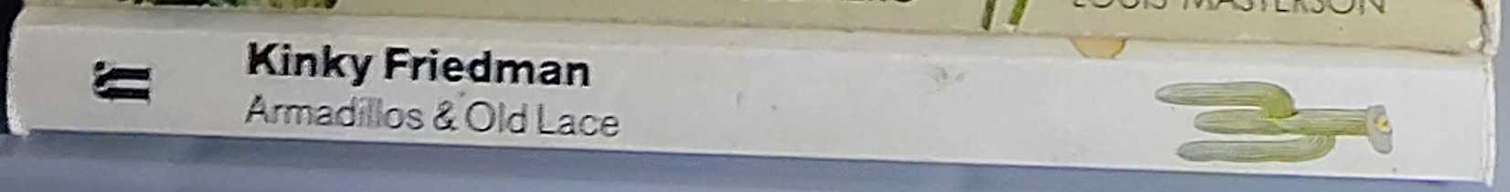 Kinky Friedman  ARMADILLOS & OLD LACE spine of book image