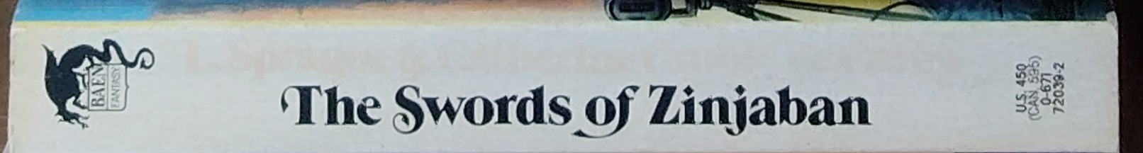 L.Sprague de Camp  THE SWORDS OF ZINJABAN spine of book image