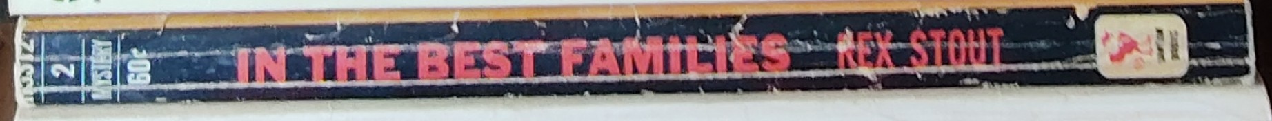 Rex Stout  IN THE BEST FAMILIES spine of book image