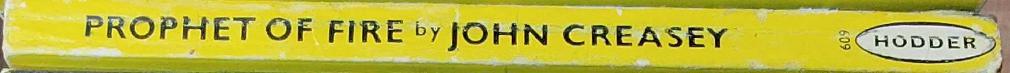 John Creasey  PROPHET OF FIRE spine of book image