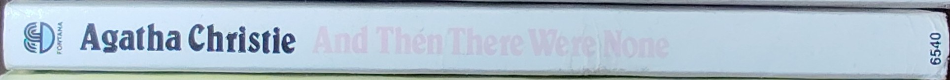 Agatha Christie  AND THEN THERE WERE NONE spine of book image