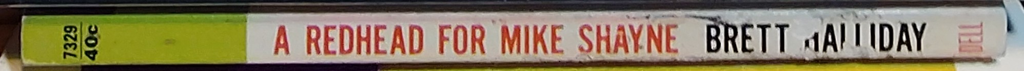 Brett Halliday  A REDHEAD FOR MIKE SHAYNE spine of book image