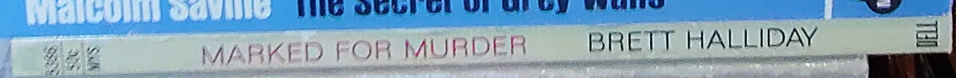 Brett Halliday  MARKED FOR MURDER spine of book image