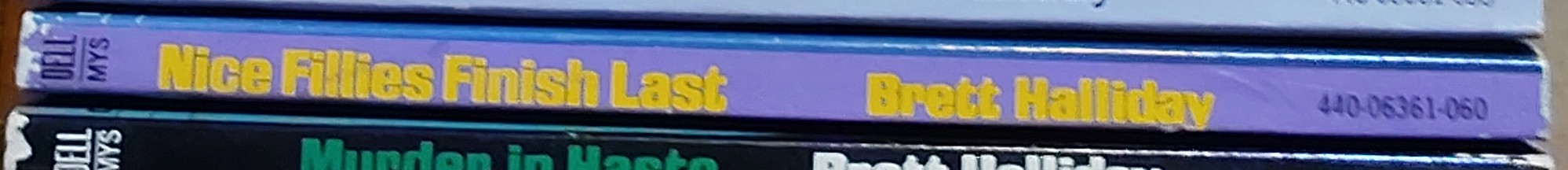 Brett Halliday  NICE FILLIES FINISH LAST spine of book image