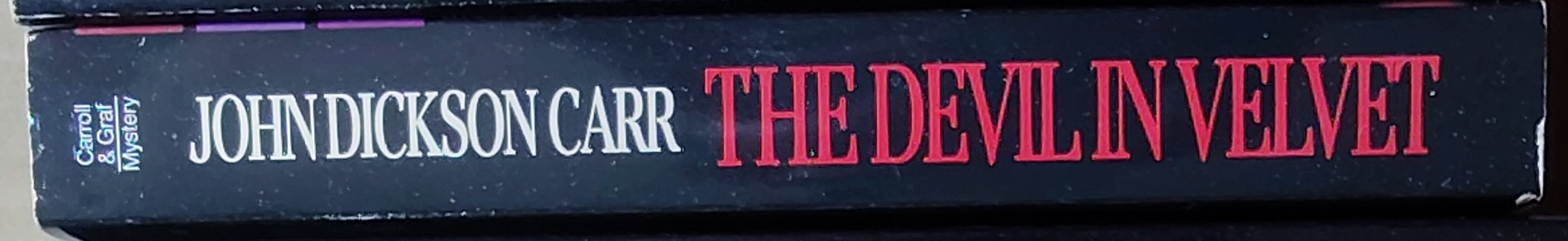 John Dickson Carr  THE DEVIL IN VELVET spine of book image