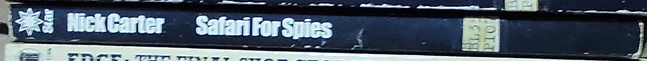 Nick Carter  SAFARI FOR SPIES spine of book image