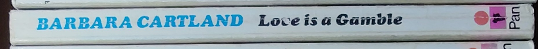 Barbara Cartland  LOVE IS A GAMBLE spine of book image