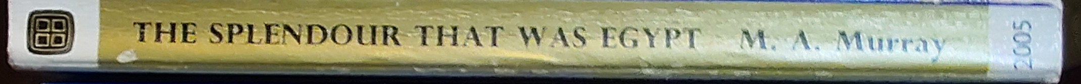 THE SPLENDOUR THAT WAS EGYPT  spine of book image