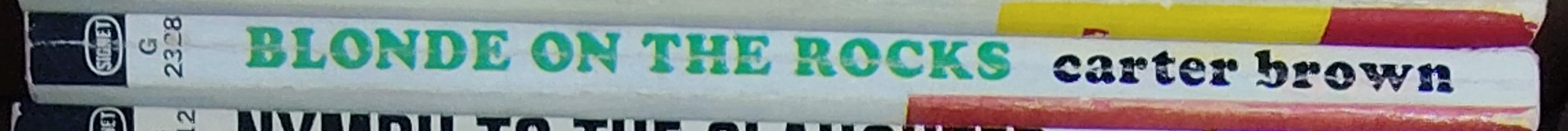 Carter Brown  BLONDE ON THE ROCKS spine of book image