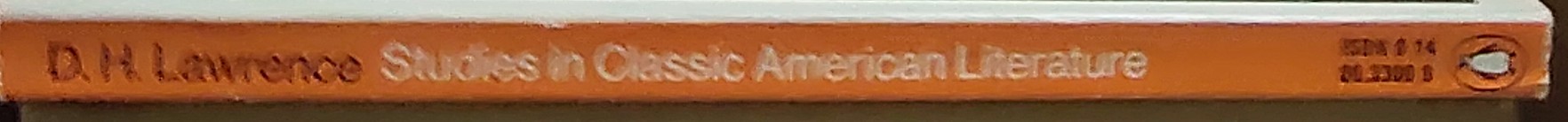 D.H. Lawrence  STUDIES IN CLASSIC AMERICAN LITERATURE spine of book image