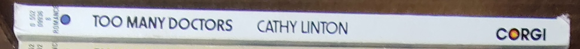 Cathy Linton  TOO MANY DOCTORS spine of book image