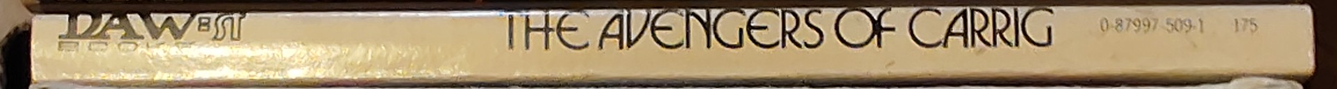 John Brunner  THE AVENGERS OF CARRIG spine of book image