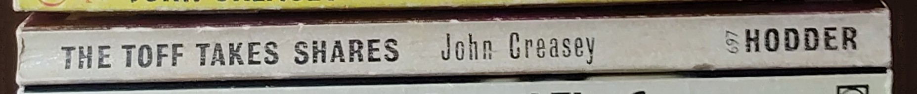 John Creasey  THE TOFF TAKES SHARES spine of book image