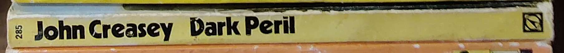 John Creasey  DARK PERIL (Department Z) spine of book image