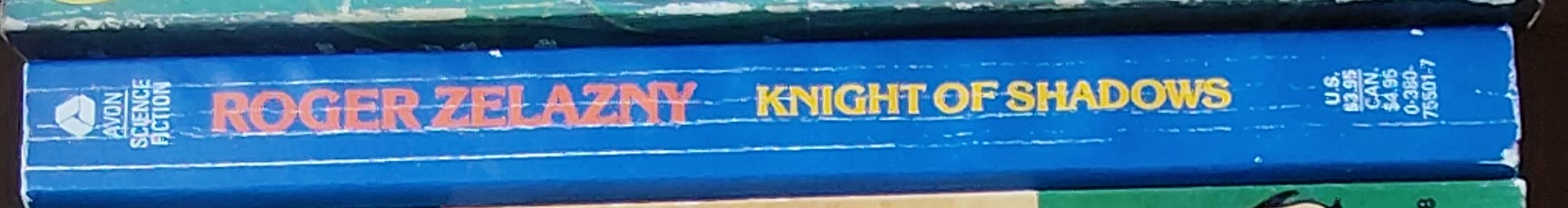 Roger Zelazny  KNIGHT OF SHADOWS spine of book image