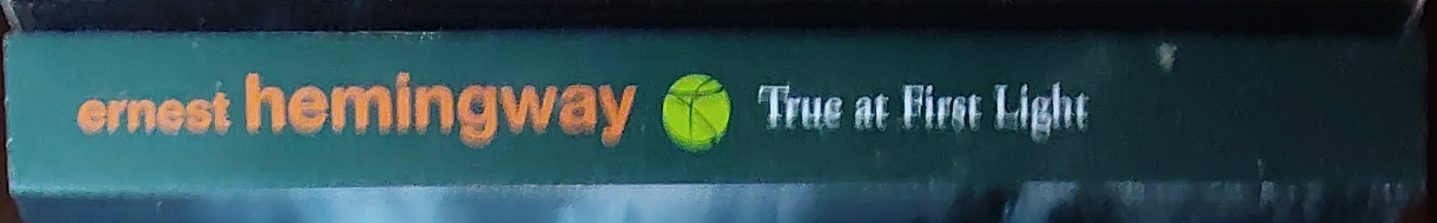 Ernest Hemingway  TRUE AT FIRST LIGHT spine of book image