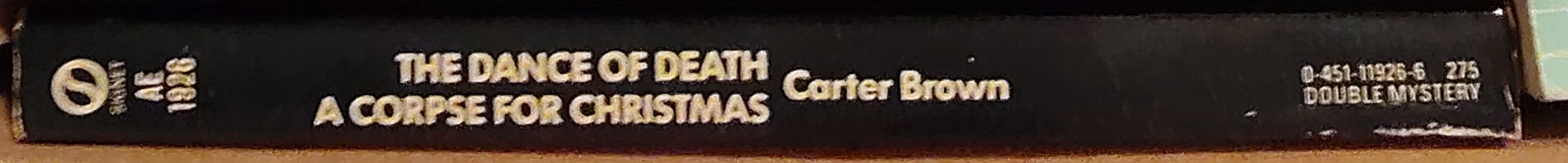 Carter Brown  THE DANCE OF DEATH and A CORPSE FOR CHRISTMAS spine of book image