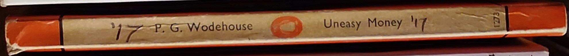 P.G. Wodehouse  UNEASY MONEY spine of book image