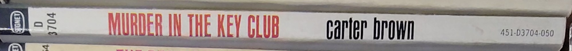 Carter Brown  MURDER IN THE KEY CLUB spine of book image