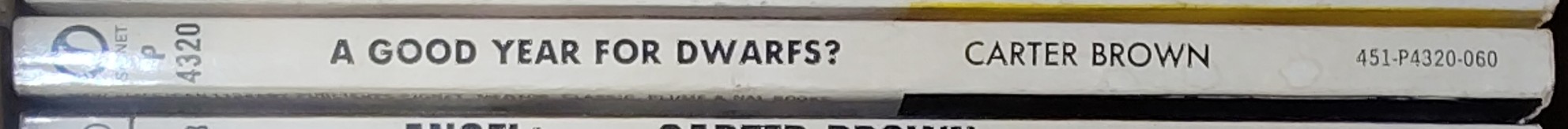 Carter Brown  A GOOD YEAR FOR DWARFS? spine of book image