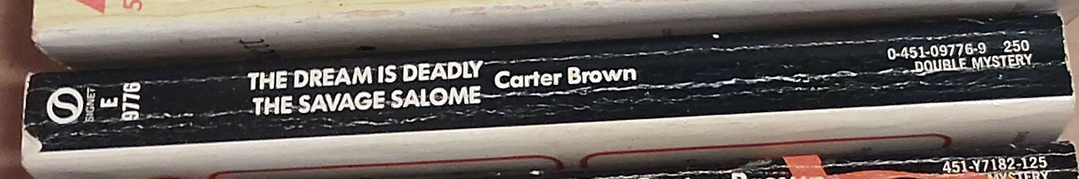 Carter Brown  THE DREAM IS DEADLY and THE SAVAGE SALOME spine of book image