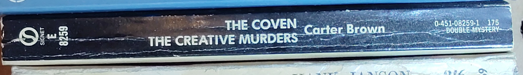 Carter Brown  THE COVEN and THE CREATIVE MURDERS spine of book image