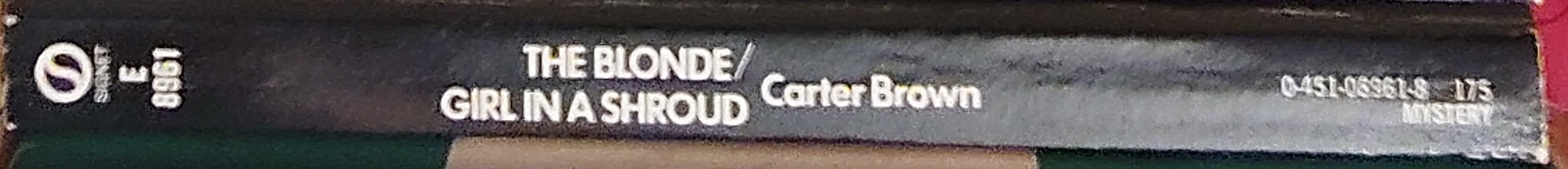 Carter Brown  THE BLONDE and GIRL IN A SHROUD spine of book image