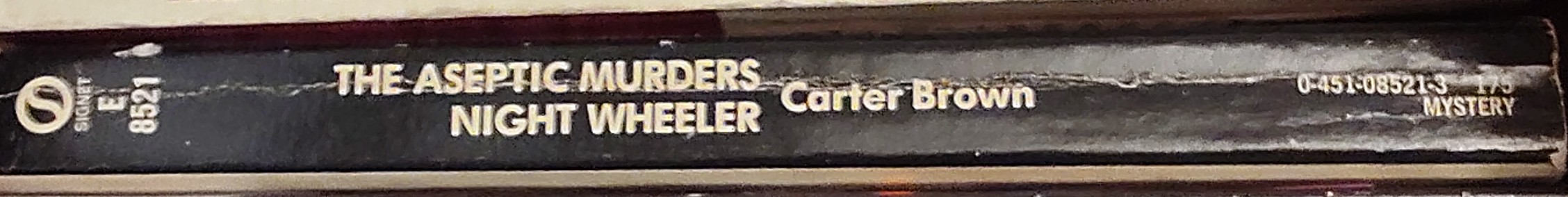 Carter Brown  THE ASEPTIC MURDERS and NIGHT WHEELER spine of book image
