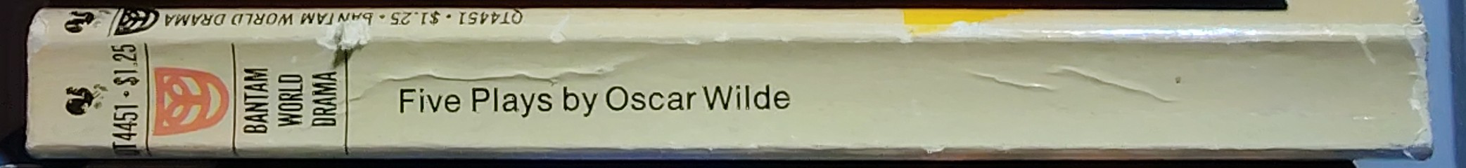 Oscar Wilde  FIVE PLAYS (Introduction by Hesketh Pearson): THE IMPORTANCE OF BEING EARNEST/ THE IDEAL HUSBAND/ A WOMAN OF NO IMPORTANCE/ LADY WINDERMERE'S FAN/ SALOME spine of book image