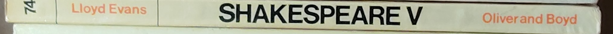   (A.L.Rowse) SHAKESPEARE V 1606-1616 spine of book image