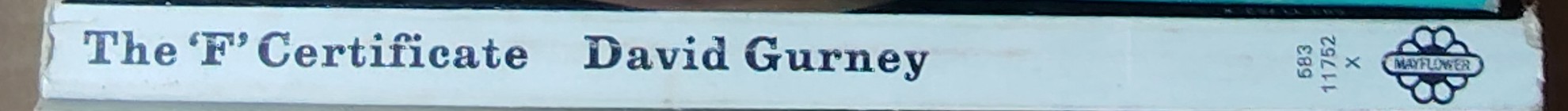 David Gurney  THE 'F' CERTIFICATE spine of book image