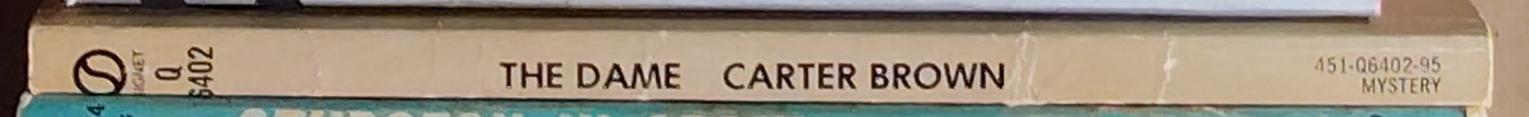 Carter Brown  THE DAME spine of book image