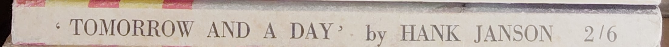 Hank Janson  TOMORROW AND A DAY spine of book image