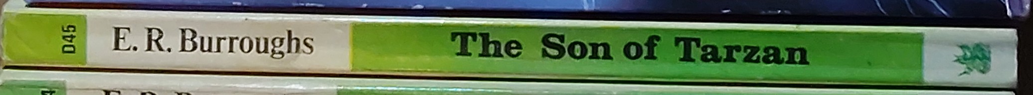 Edgar Rice Burroughs  THE SON OF TARZAN spine of book image