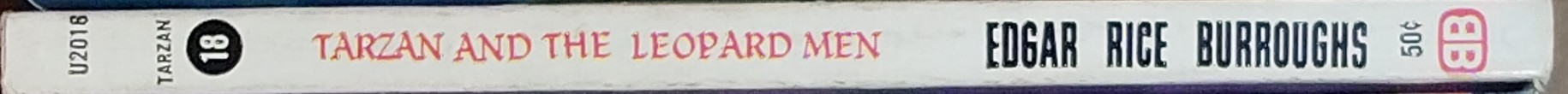 Edgar Rice Burroughs  TARZAN AND THE LEOPARD MEN spine of book image